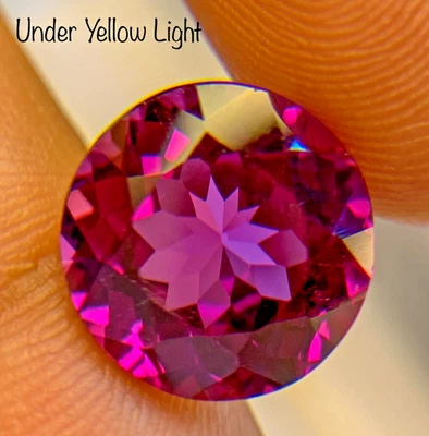 8.85 CT RUSSIAN CZOCHRALSKI ALEXANDRITE COLORCHANGE GEMSTONE #45 ROUND GREAT GEM - Image 1 of 2