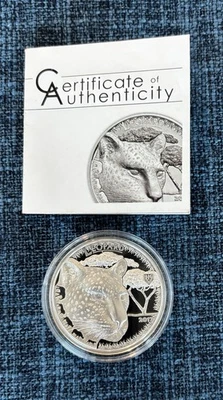 2017 1000 Shillings   Tanzania- BIG FIVE - - LEOPARD - 1 Oz. Silver Proof - Image 1 of 3