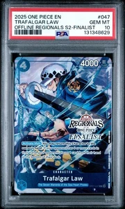 2025 ONE PIECE OFFLINE REGIONALS FINALIST OP07-047 TRAFALGAR LAW PROMO PSA 10 - Picture 1 of 2