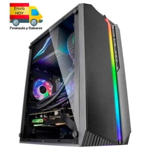 Torre Caja Minitorre Micro ATX Mini-ITX Panel Lateral Acrilico Iluminacion RGB - Imagen 1 de 3