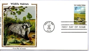 #1922 SAVE WOODLAND HABITATS BADGER FIRST DAY OF ISSUE, COLORANO SILK FDC - Picture 1 of 1