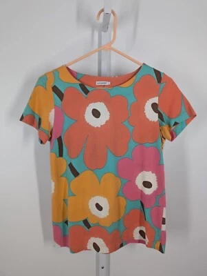 Camiseta Marimekko Uino Pop Art AOP Pintura Floral Multicolor Finlandia Pequeña Foto 1 de 4