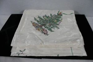 SPODE CHRISTMAS TREE PATTERN COTTON BLEND OFF-WHITE TABLECLOTH SIZE 120" x 54" - Picture 1 of 3