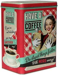 Nostalgische HAVE A COFFEE KAFFEE Vorratsdose L Küchendose Blechdose Blech DOL19