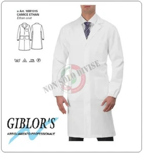 Camice Dottore Laboratorio Anti Acido Cotone 100% Giblor's 10M1315 Italia  - Bild 1 von 1