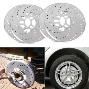 CNC Aluminum Alloy Cross Drilled Car Disc Brake Rotor Covers 14"/ Larger Wheel - Picture 1 of 1