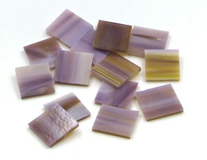 Lila Bernstein Weiß Opal Rechteck | Bügeleinlage 96 | Mosaik Glasfliese - Bild 1 von 2