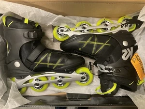 K2 SKATE Men's F.I.T. 84 Pro Black/Lime Inline Skates Size 12.5 BRAND NEW!!! - Picture 1 of 6