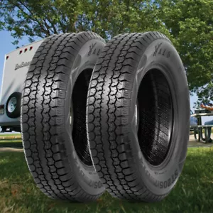 Set 2 6Ply ST205/75D14 Trailer Tires 205 75 14 Replacement Tubeless Load Range C - Picture 1 of 12