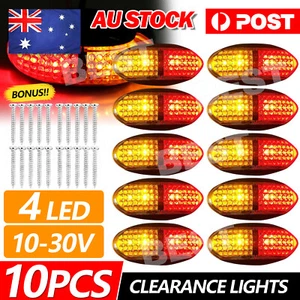 10x Red Amber LED Clearance Lights Side Marker Lamp Trailer Truck Caravan Lorry - Picture 1 of 10