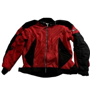 Vintage Teknic Padded Riding Jacket Red Mesh Men's Size 50/60 - Picture 1 of 6
