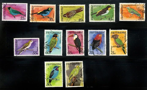 Stamps of Suriname  Birds From 1977 Plus FDC Cover