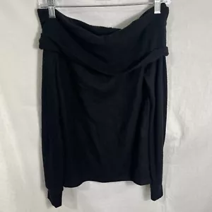 Project social T Juniper Cozy Off The Shoulder Ribbed Sweater NWT Black Soft - Picture 1 of 9