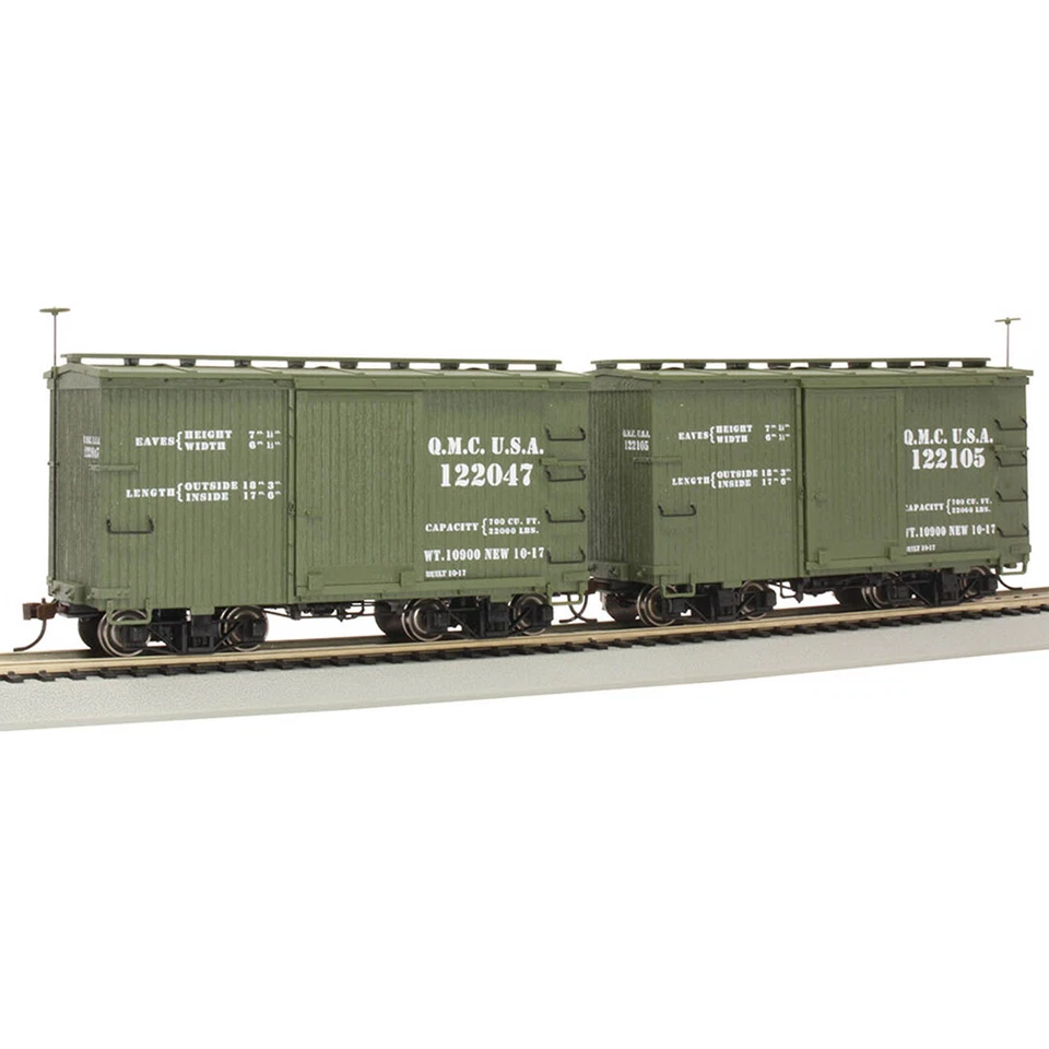 Bachmann 26556 18' Wood Boxcar U.S.A.#122047/122105 w/Murphy Roof (2) On30 Scale - Image 1 of 1
