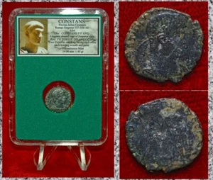 Ancient Roman Empire Coin CONSTANS Two Victories With Wreath Thessalonica Mint - Imagen 1 de 4