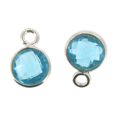 Colgante de piedras preciosas - 7 mm facetado forma de círculo - pequeño círculo encanto (se vende por 2 piezas) Foto 1 de 3