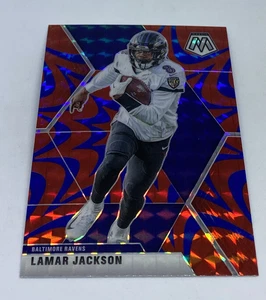 2020 Panini Mosaic Blue Reactive Prizm Lamar Jackson #19 Baltimore Ravens - Picture 1 of 2