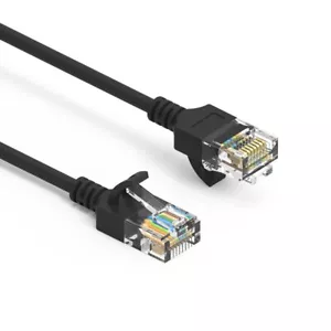 Cavo patch CAT6A SLIM BOOTED UTP NERO 0,5,1,1,5,2,3,5FT - Foto 1 di 4