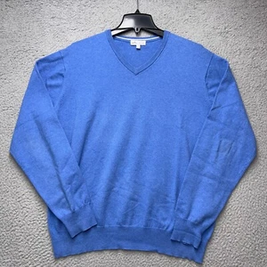 Suéter de golf Peter Millar para hombre grande azul mezcla de lana cachemir cuello en V - Imagen 1 de 13