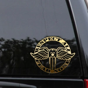 Respect All Fear None Vinyl Decal – Harley Davidson Chopper Sticker - Picture 1 of 2