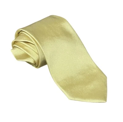 Corbata Brooks Brothers para hombre oro amarillo delgada seda pura Nueva York EE. UU. COMO NUEVA Foto 1 de 4