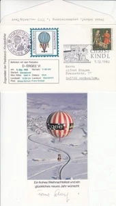 22. Weihnachtsballonpost: KZ 8; Abs.: F. Schaaf Pilot; + Einlage; 1982 - Bild 1 von 1