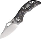 Olamic Cutlery Busker Blade Black-White Handle Pocket Knife - BCFSE794