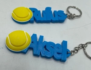 Personalised Tennis Keyring / Custom Made Tennis Gift / Tennis Gift Keyring - Picture 1 of 20