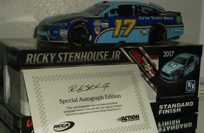 2017 RICKY STENHOUSE JR #17 FIFTH THRID BANK AUTOGRAPHED 1/24 CAR#105/108 W/COA - Image 1 of 4