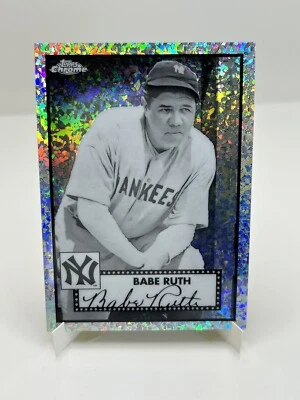 2021 TOPPS CHROME PLATINUM Babe Ruth Mini Diamond Black White Refractor #615 - Image 1 of 2
