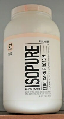 Proteína en polvo Isopure sin sabor cero carbohidratos 3 lb (1,36 kg) 47 porciones Foto 1 de 4
