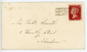 1859 Cubierta con 1d Rosa-Rojo Atado por la "Casa Blanca" Tipo VII Escoceses Local h/s - Imagen 1 de 2