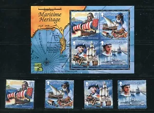Gibraltar 798 - 801a Maritime Heritage, HMS Berwick Stamp Set and Sheet MNH 1999 - Picture 1 of 4