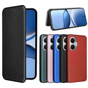 For XiaoMi Poco F7 5G, Luxury Carbon Fiber Leather Business Wallet Case Cover - Picture 1 of 26