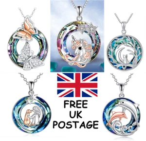 BUTTERFLY LOVERS CRYSTAL PENDANT NECKLACE - BUTTERFLIES - Imagen 1 de 9