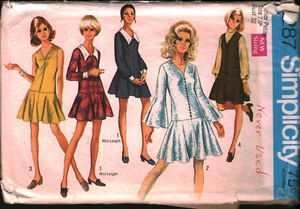8287 Vintage Simplicity Sewing Pattern Juniors 1960s Dress Two Lengths 7JP OOP - Picture 1 of 2