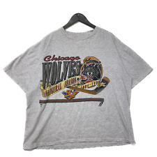 Vintage 1995 Chicago Wolves AHL Gray T-shirt Size XL Inaugural Season