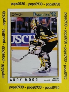 Andy Moog, Boston Bruins, 1992, O-Pee-Chee, Premier '92, #133 - Bild 1 von 2
