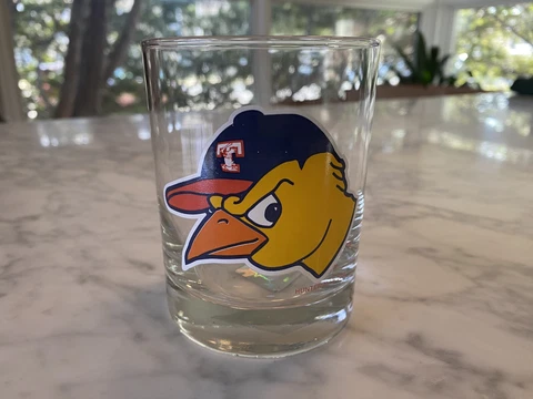 Vtg 2002 Toledo Mud Hens MiLB Drinking Rocks Glass Beer Soda Mug Cup Hunter Cover