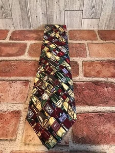 "Botella de vino Nicole Miller vintage para hombre 52"" corbata de seda bartender sommelier 1996" - Imagen 1 de 5