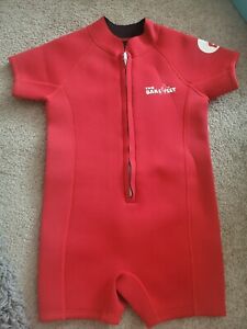 Boys Red Wetsuit 18-24 Month TwoBareFeet