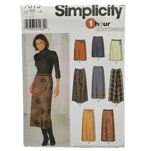 ONE PIECE WRAP Skirts Simplicity 7015 Misses Two Lengths Size L-XL Pattern UNCUT - Picture 1 of 17