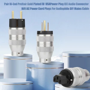 Audio US EU Power Plug IEC C7 C15 Female HiFi C16 Connector Power Cable AC Plugs - Picture 1 of 15