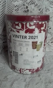 New Sealed IKEA Vinter 2021 Decorative Set of 3 Christmas Storage Tins Canisters - Picture 1 of 5
