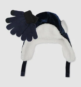 $55 Love2Design Kids' Boys' Blue Quilted Trapper Hat & Gloves Set Size S - Picture 1 of 1