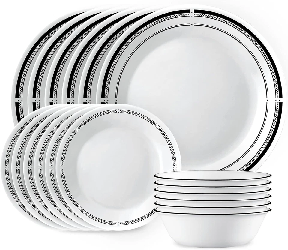Corelle 16pc Vitrelle Brasserie Dinnerware Set (Missing 1 Plate)