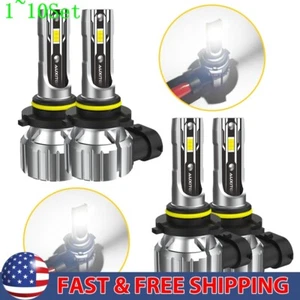 4*9005+9006 LED Headlight Conversion Bulb High Low Beam Bright White 1-10Set - Picture 1 of 15