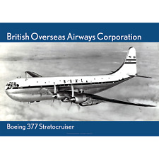 BOAC Boeing 377 Stratocruiser Art Print - Aerial - A0 size 119 x 84 cm poster