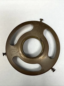 Antike HUBBELL 3 1/4" MESSING SCHIRMHALTER MONTEUR MIT MITTELRING 1904 - Bild 1 von 11