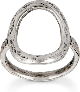 Karma Open Circle Round Minimalistic Ring in 925 Sterling Silver/Gold Plated ... - Picture 1 of 8